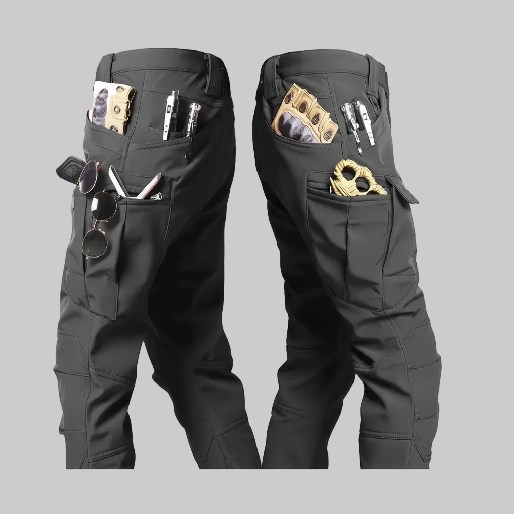 Warm Fleece Lined Outdoor Cargo Pants For Men