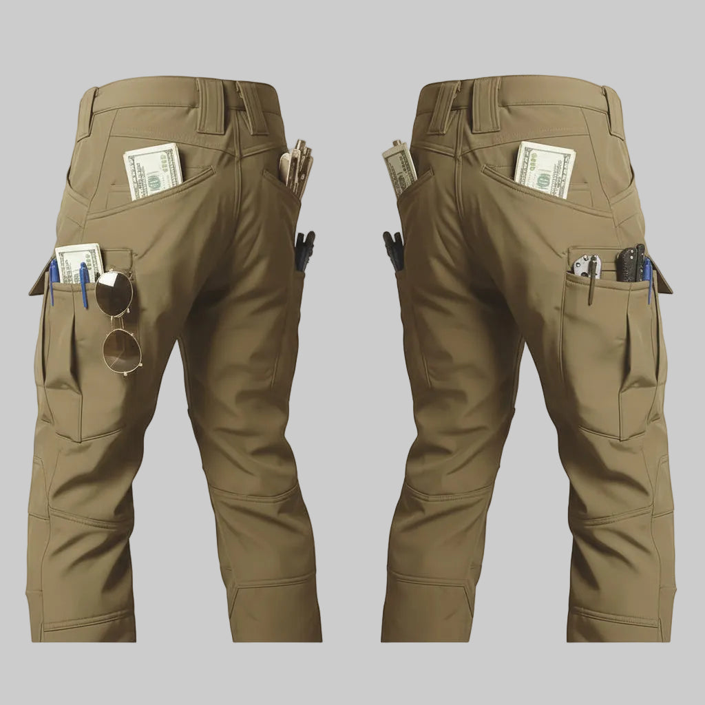 Warm Fleece Lined Outdoor Cargo Pants For Men