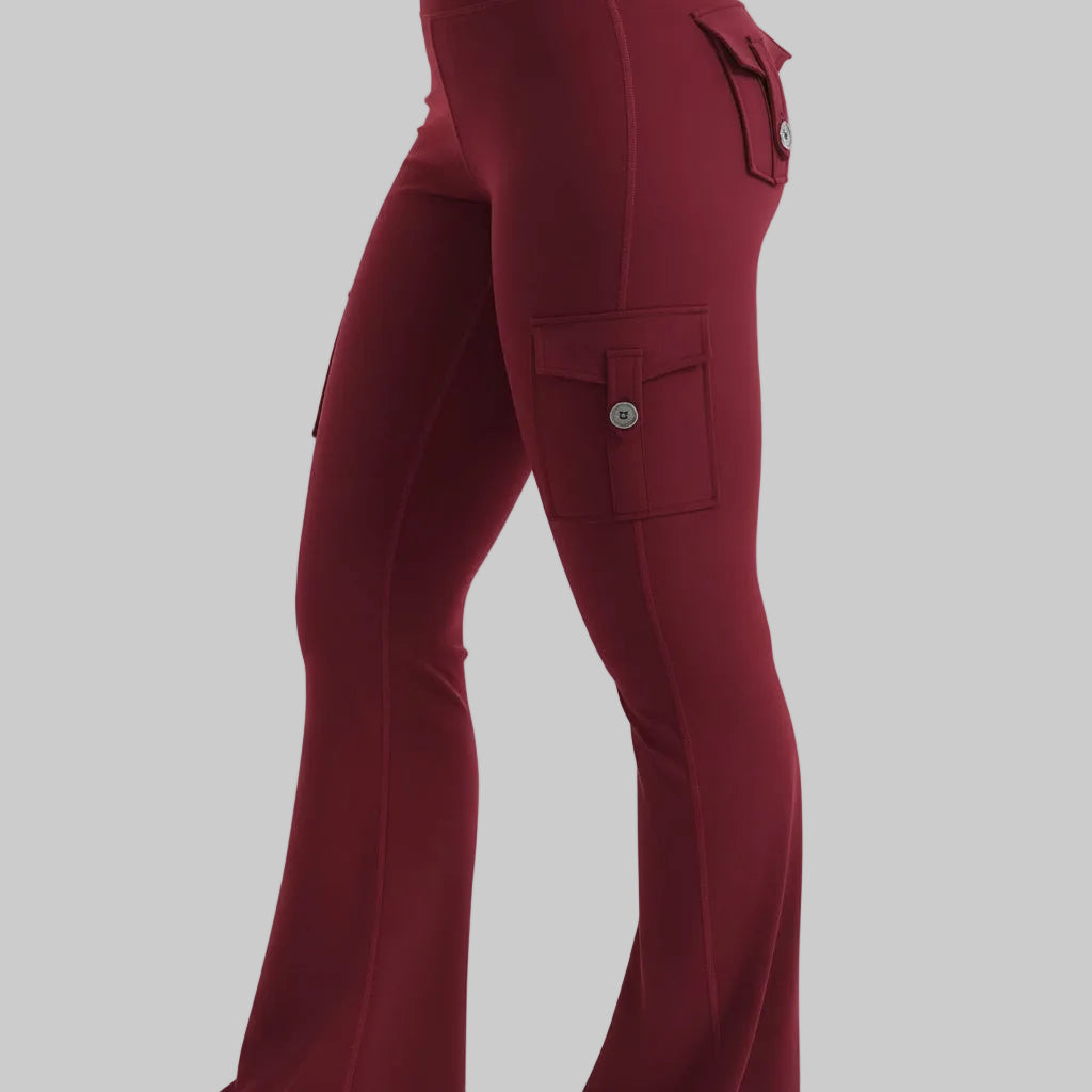 Comfortable High Waisted Wide Leg Womens Cargo Pants