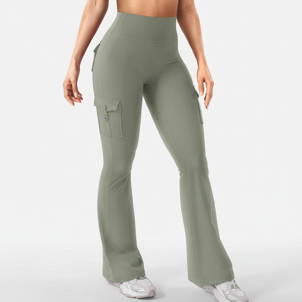 Comfortable High Waisted Wide Leg Womens Cargo Pants