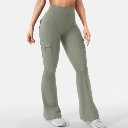 Comfortable High Waisted Wide Leg Womens Cargo Pants