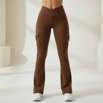 Comfortable High Waisted Wide Leg Womens Cargo Pants