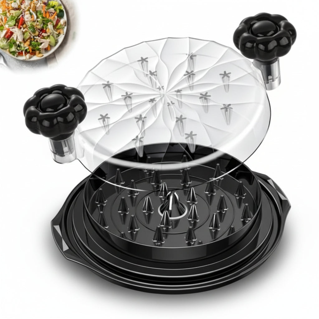 Easy Use Manual Meat Shredder with Glass Bowl and Grip Base - Lusomart