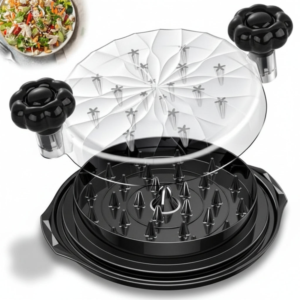 Easy Use Manual Meat Shredder with Glass Bowl and Grip Base