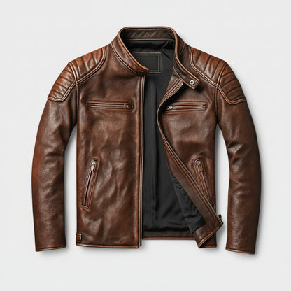 Retro Leather Biker Jacket For Men - Lusomart