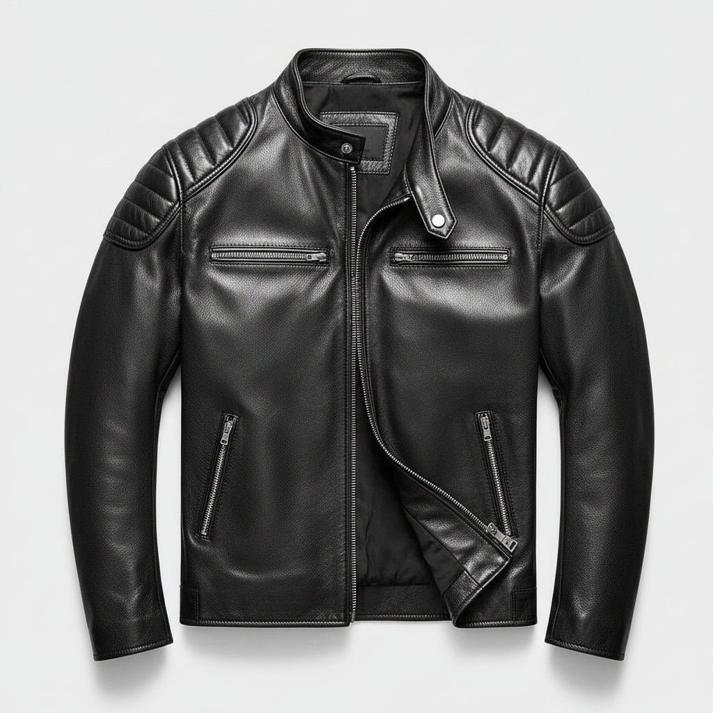 Retro Leather Biker Jacket For Men
