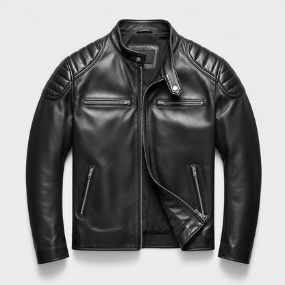 Retro Leather Biker Jacket For Men