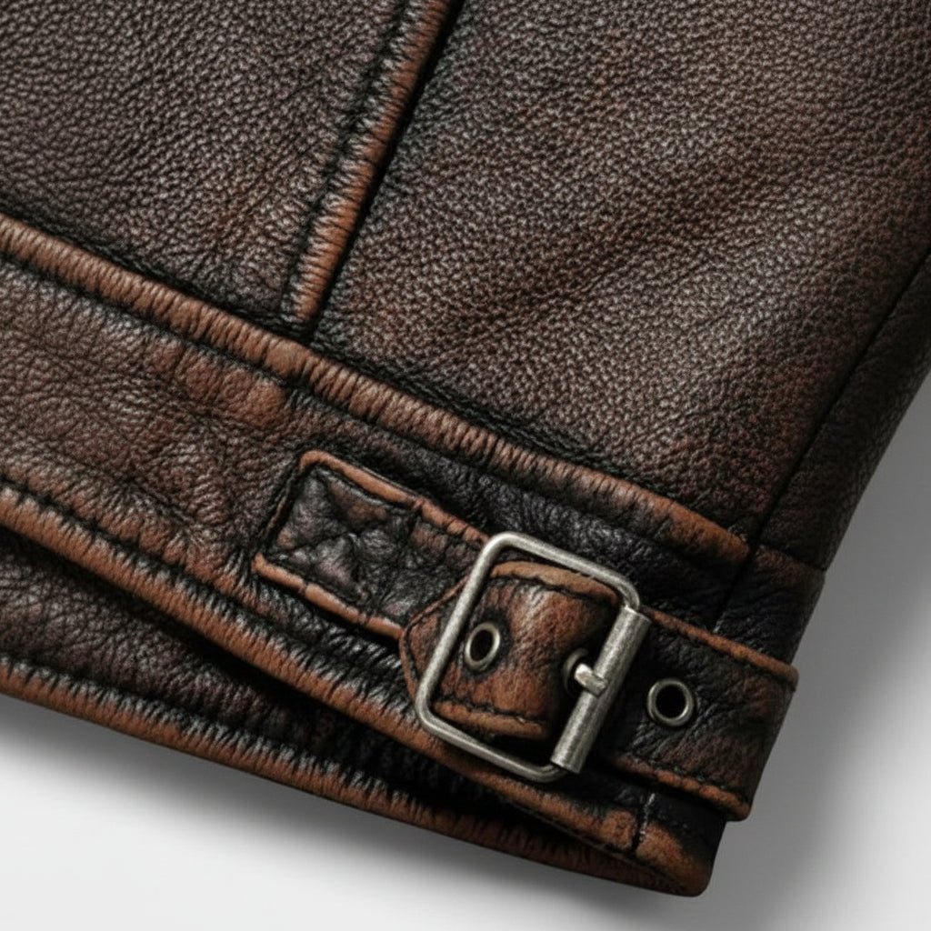 Retro Leather Biker Jacket For Men