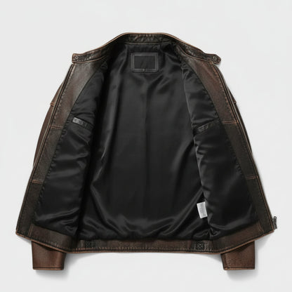 Retro Leather Biker Jacket For Men
