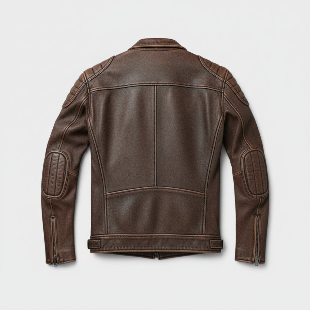 Retro Leather Biker Jacket For Men