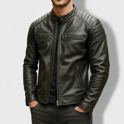 Retro Leather Biker Jacket For Men