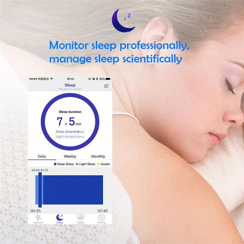 Accurate Slim Fitness Tracker with Blood Pressure Monitor