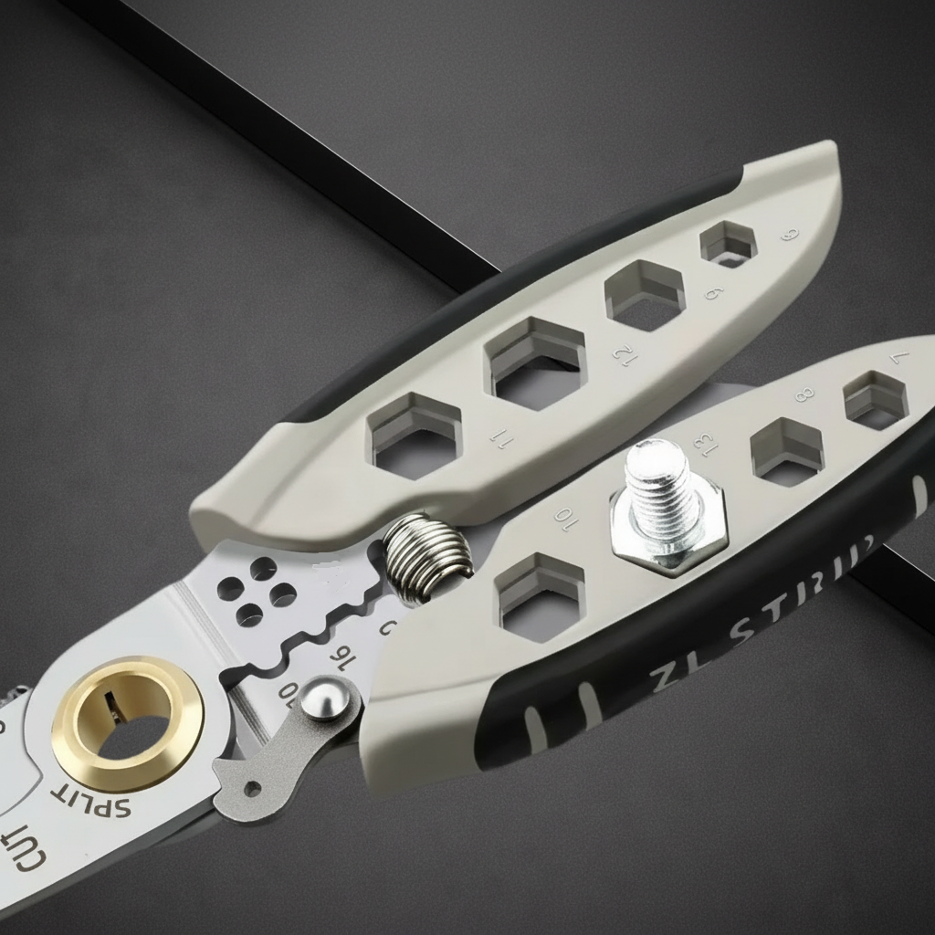 Heavy Duty Wire Cutter Crimper Tool with Metal Blade