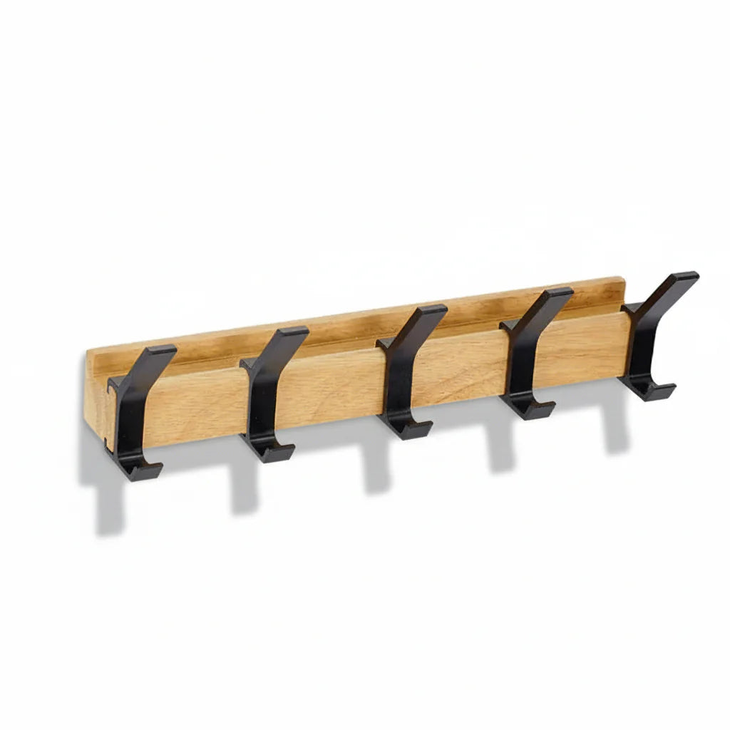 Rustic Wooden Coat Hook Rack Entryway Organizer - Lusomart