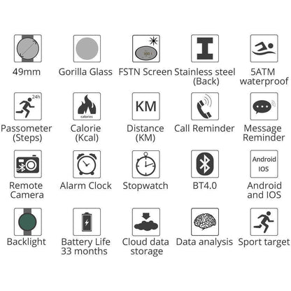 Advanced Fitness Smartwatch with Step Tracker and Alarms