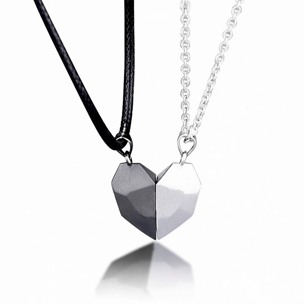 Lovely Heartbeat Lovers Magnetic Necklace Set
