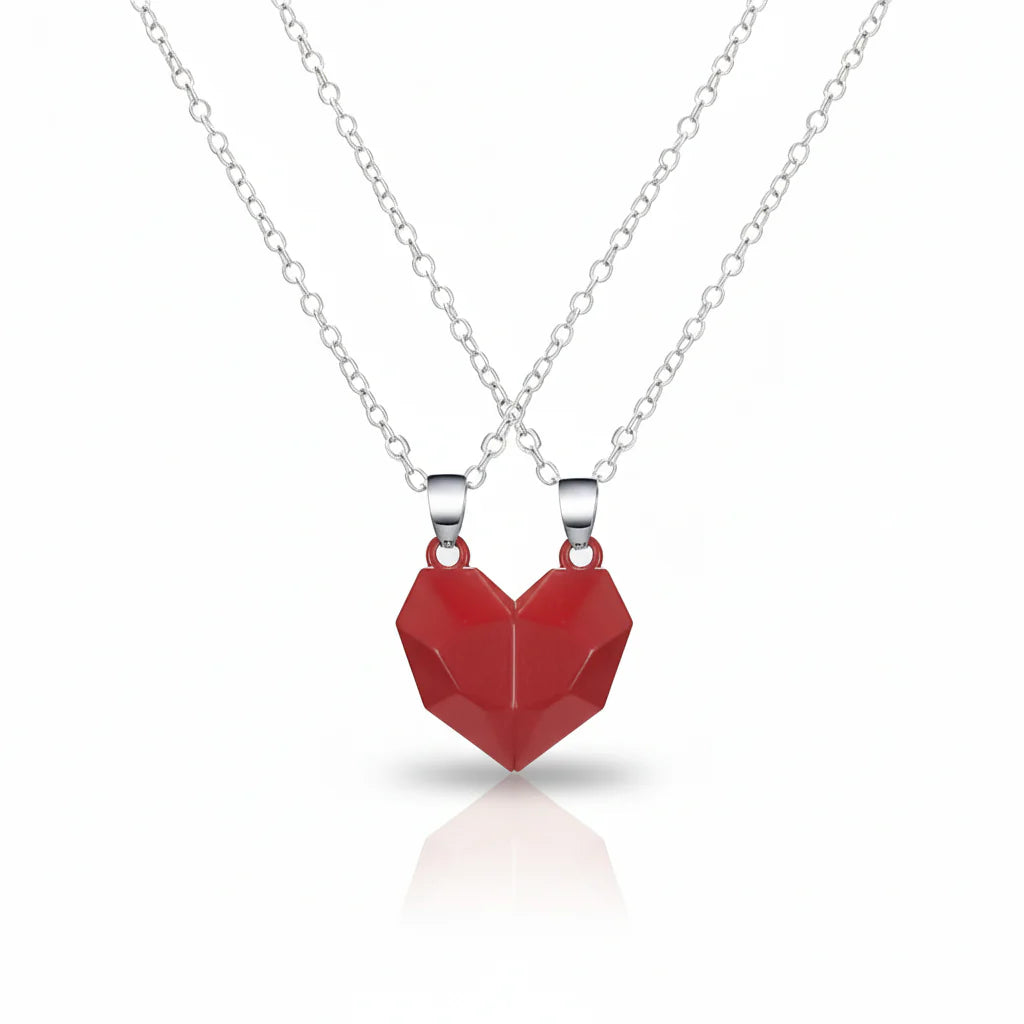Lovely Heartbeat Lovers Magnetic Necklace Set