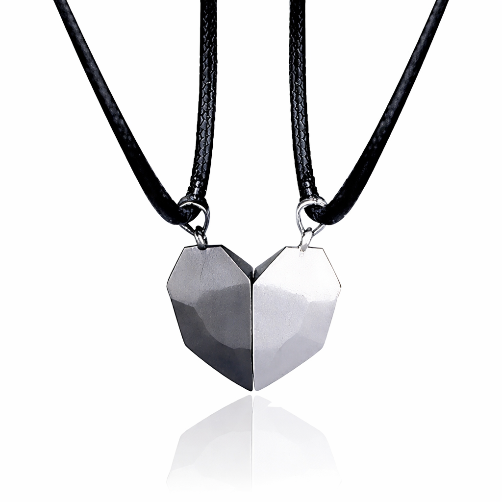 Lovely Heartbeat Lovers Magnetic Necklace Set