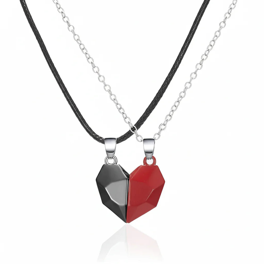 Lovely Heartbeat Lovers Magnetic Necklace Set