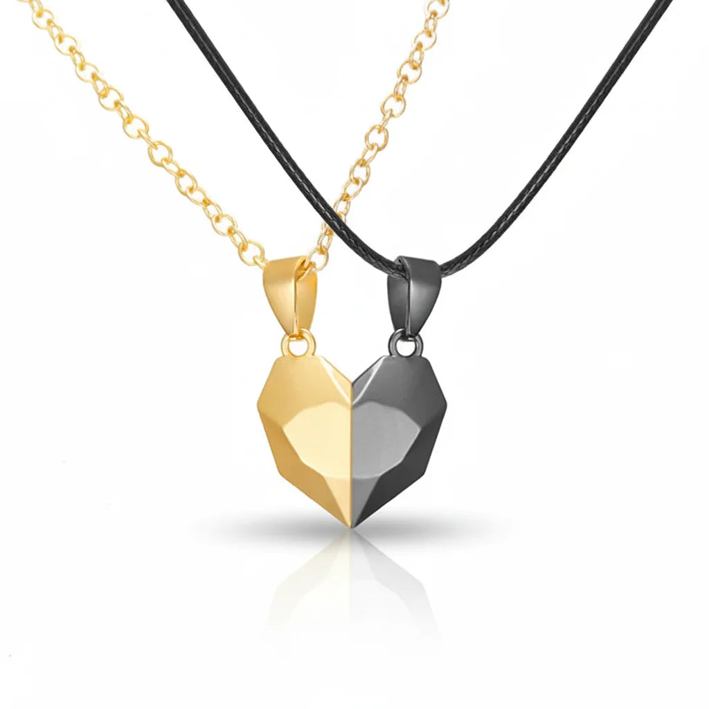 Lovely Heartbeat Lovers Magnetic Necklace Set