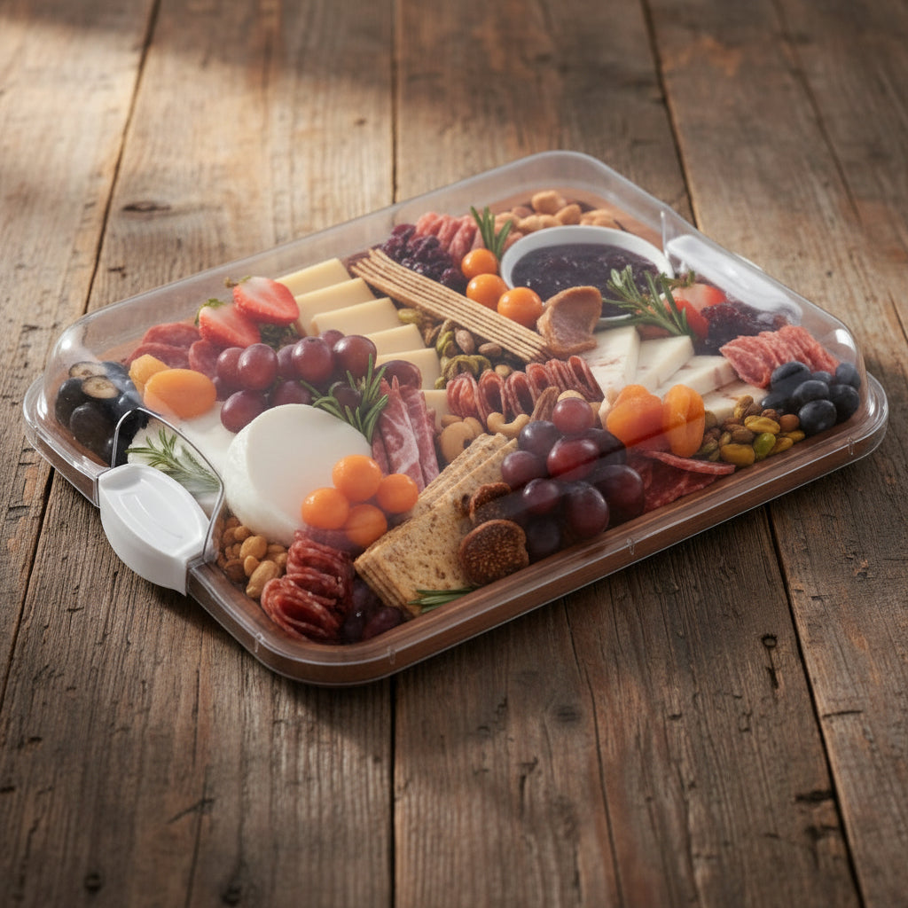 Wooden Serving Board with Lid and Handle