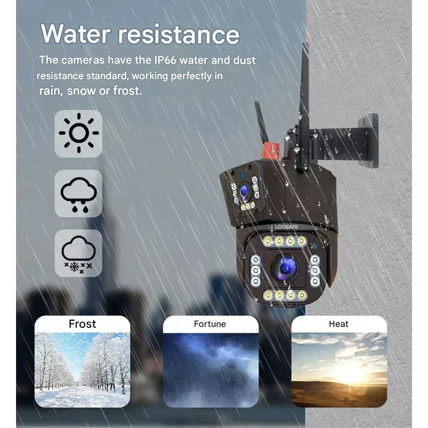 Outdoor 4K Wireless IP Security Camera with Night Vision Zoom