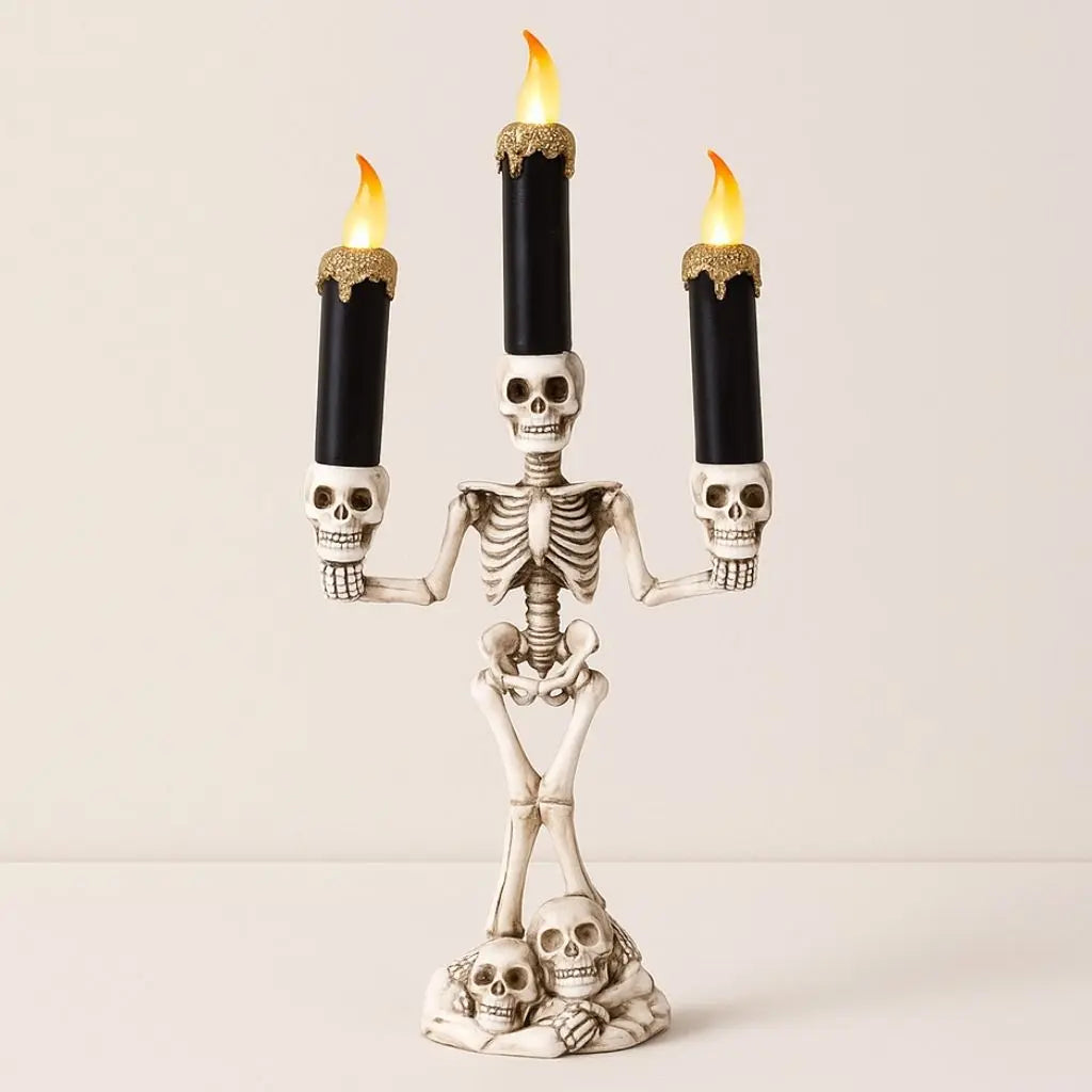 Spooky Skull Ceramic Candle Holder - Lusomart