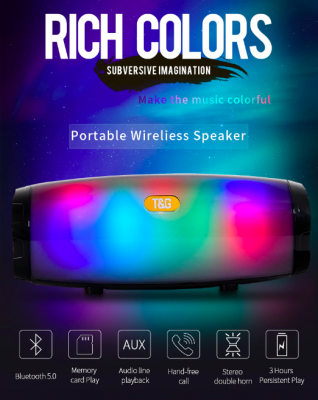 Wireless Bluetooth Speaker with Colorful Flashing Lights
