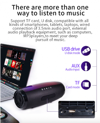 Wireless Bluetooth Speaker with Colorful Flashing Lights