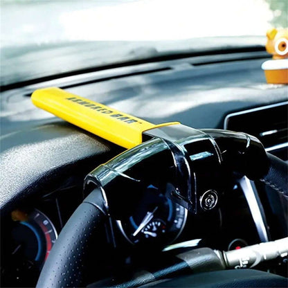 Strong Yellow Car Steering Lock - Durable Anti Theft - Lusomart
