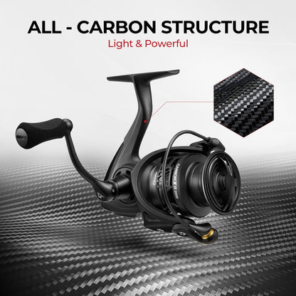 Lightweight Carbon Fiber Spinning Fishing Reel