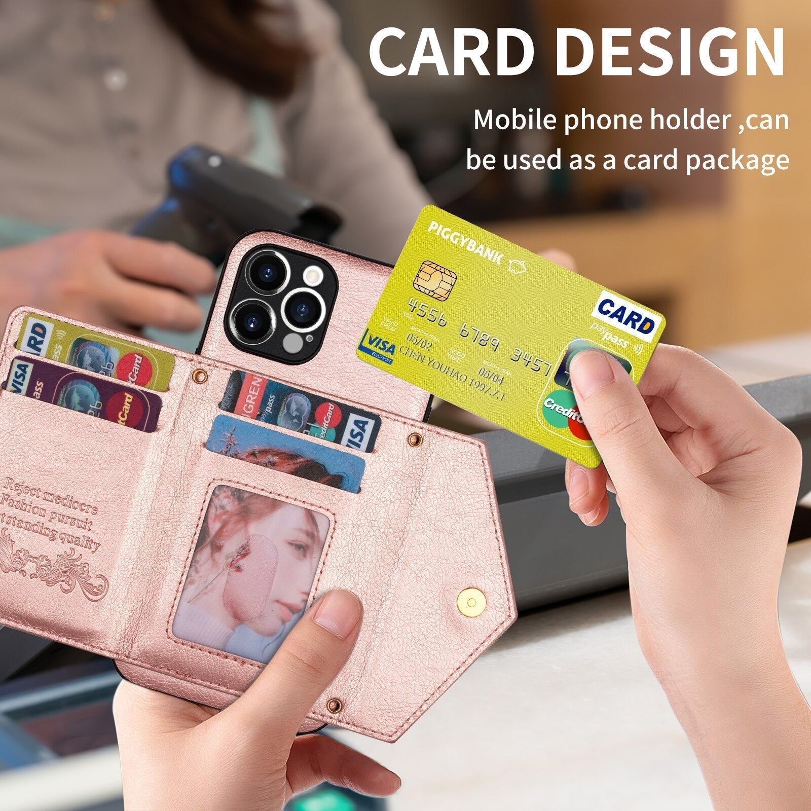 CardinalStone | Stylish Durable iPhone 13 Case With Card Holder Wallet 1