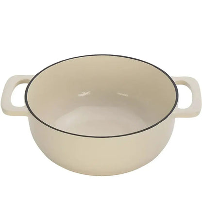 Enamel coated cast iron cooking pot 6qt capacity with superior heat retention for kitchen meal prep