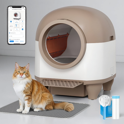 Smart Automatic Cat Litter Box with WiFi Control - Lusomart