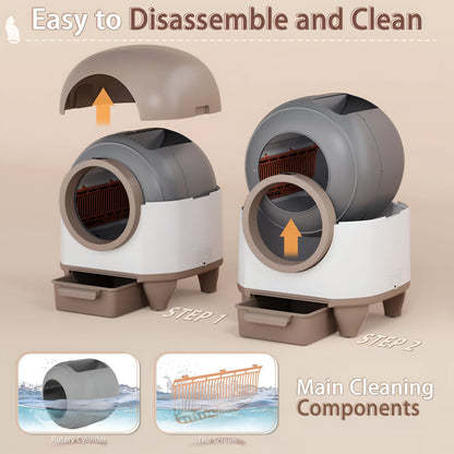 Smart Automatic Cat Litter Box with WiFi Control