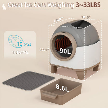 Smart Automatic Cat Litter Box with WiFi Control