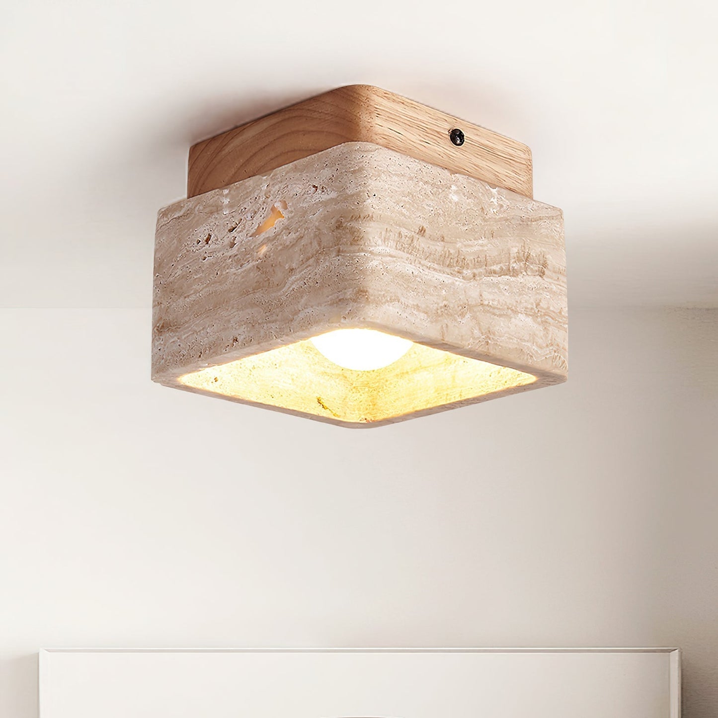 CaveStone | Elegant Rustic Natural Stone Ceiling Light Fixture 4
