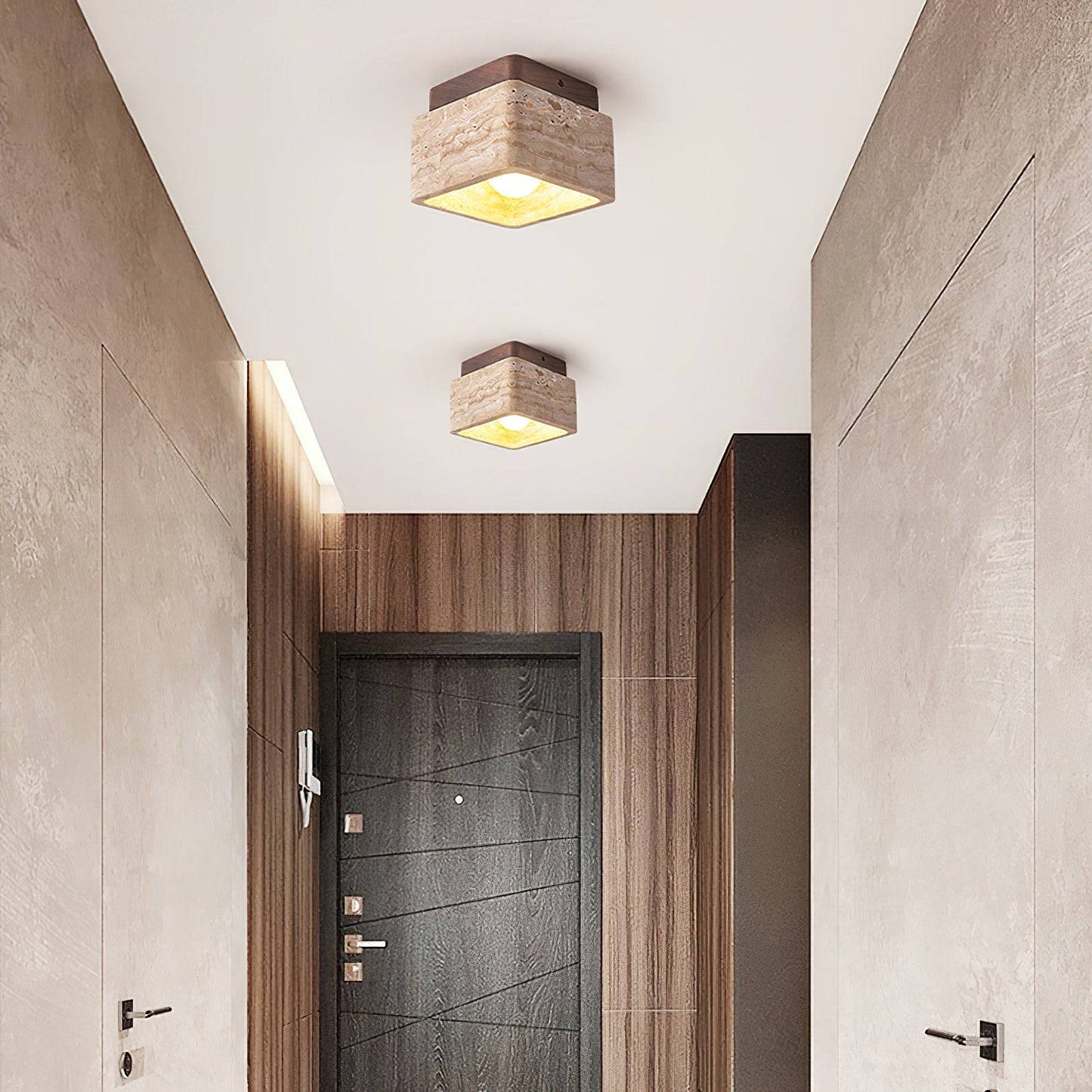 CaveStone | Elegant Rustic Natural Stone Ceiling Light Fixture 6