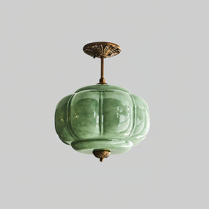 Classic Glass Pumpkin Ceiling Lamp - Lusomart