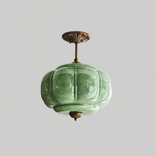 Classic Glass Pumpkin Ceiling Lamp - Lusomart