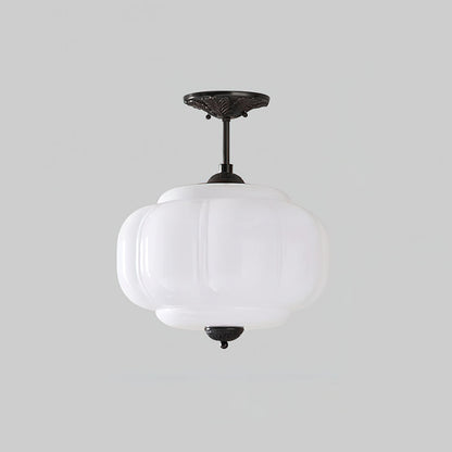 CelestiaGlass | Vintage Elegant Pumpkin-Shaped Flush Mount Ceiling Light 11