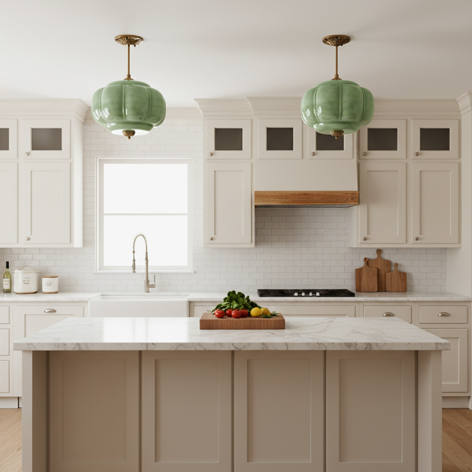 CelestiaGlass | Vintage Elegant Pumpkin-Shaped Flush Mount Ceiling Light 2