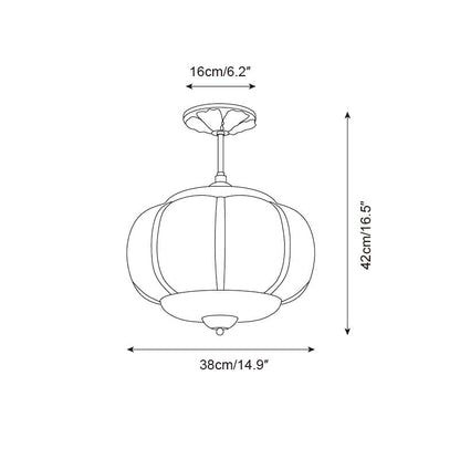 CelestiaGlass | Vintage Elegant Pumpkin-Shaped Flush Mount Ceiling Light 3