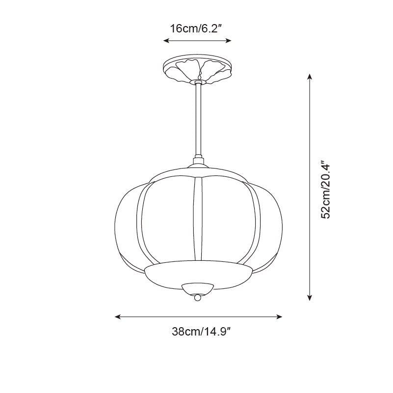 CelestiaGlass | Vintage Elegant Pumpkin-Shaped Flush Mount Ceiling Light 4