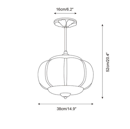 CelestiaGlass | Vintage Elegant Pumpkin-Shaped Flush Mount Ceiling Light 4