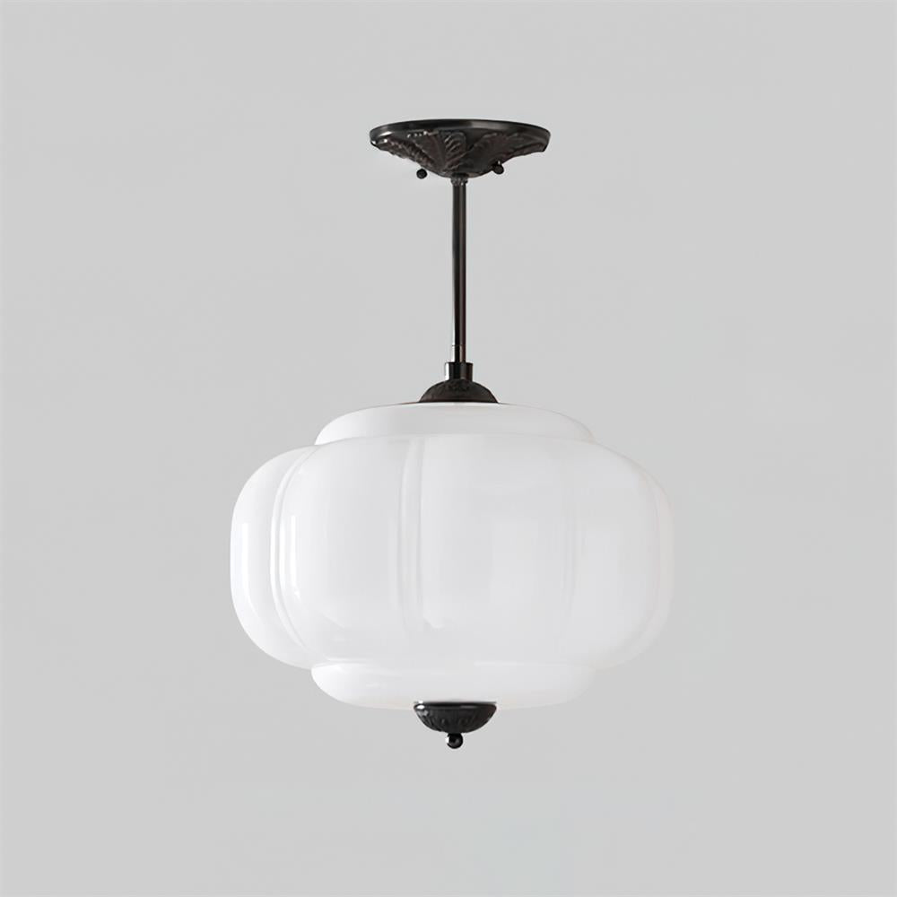 CelestiaGlass | Vintage Elegant Pumpkin-Shaped Flush Mount Ceiling Light 8