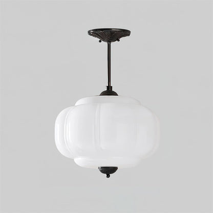 CelestiaGlass | Vintage Elegant Pumpkin-Shaped Flush Mount Ceiling Light 8
