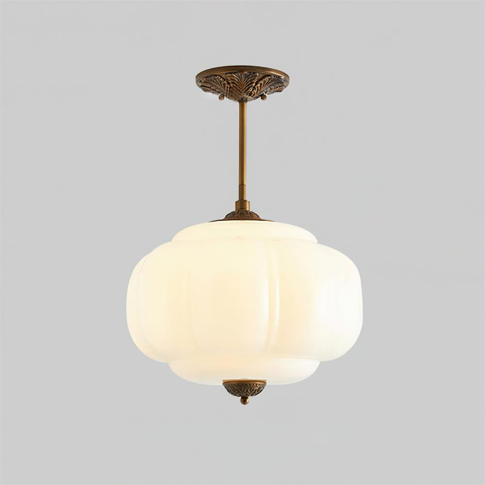 CelestiaGlass | Vintage Elegant Pumpkin-Shaped Flush Mount Ceiling Light 9