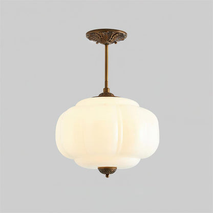 CelestiaGlass | Vintage Elegant Pumpkin-Shaped Flush Mount Ceiling Light 9
