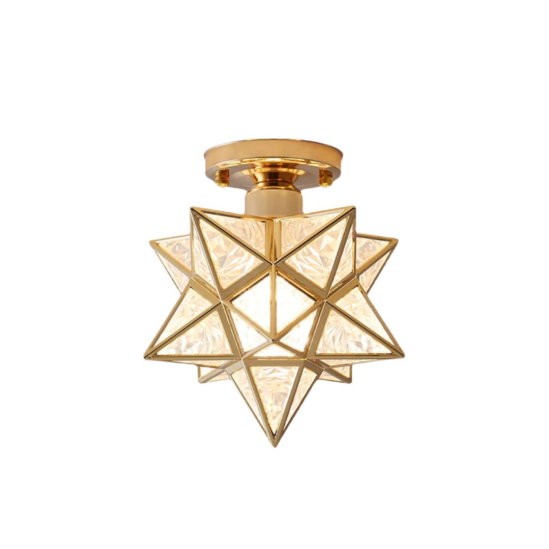 CelestiaGlow | Stylish Gold Star Shaped Flush Mount Ceiling Light Fixture 1